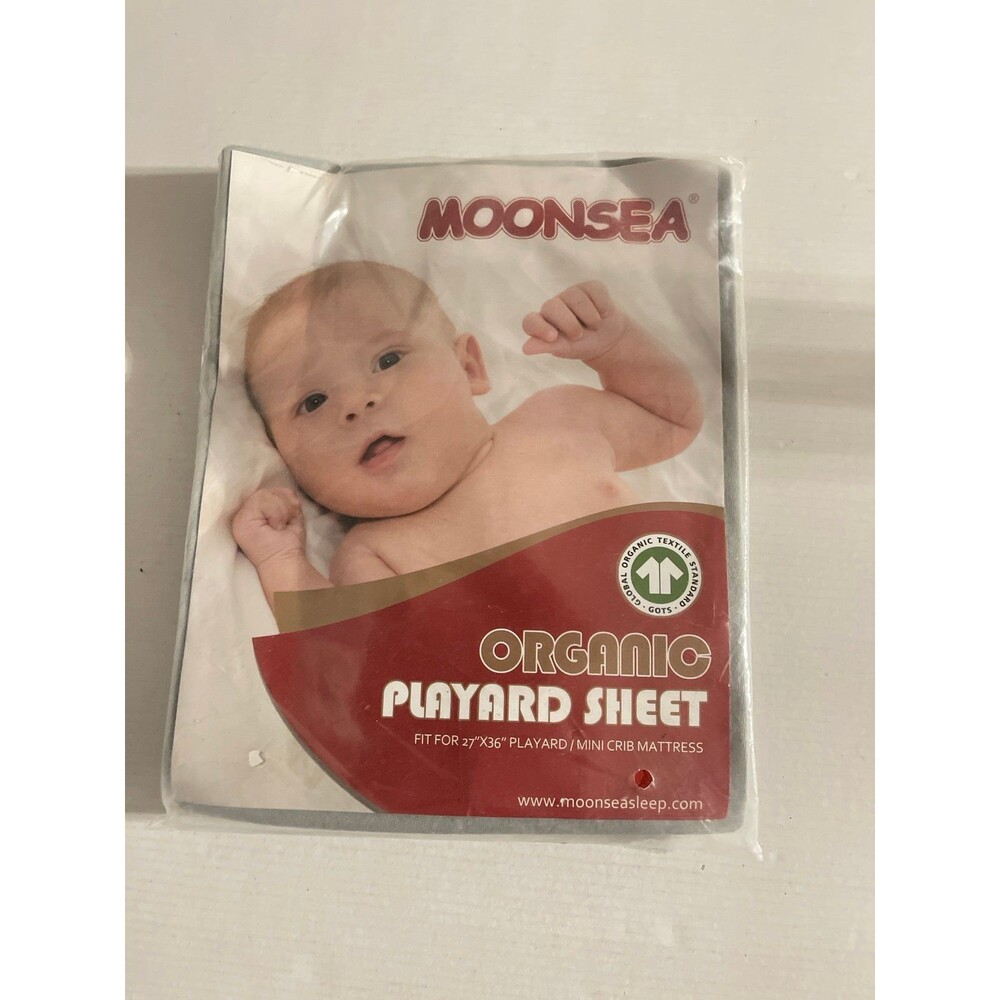 MOONSEA Organic Playard/Mini Crib Sheet Gray New in Package